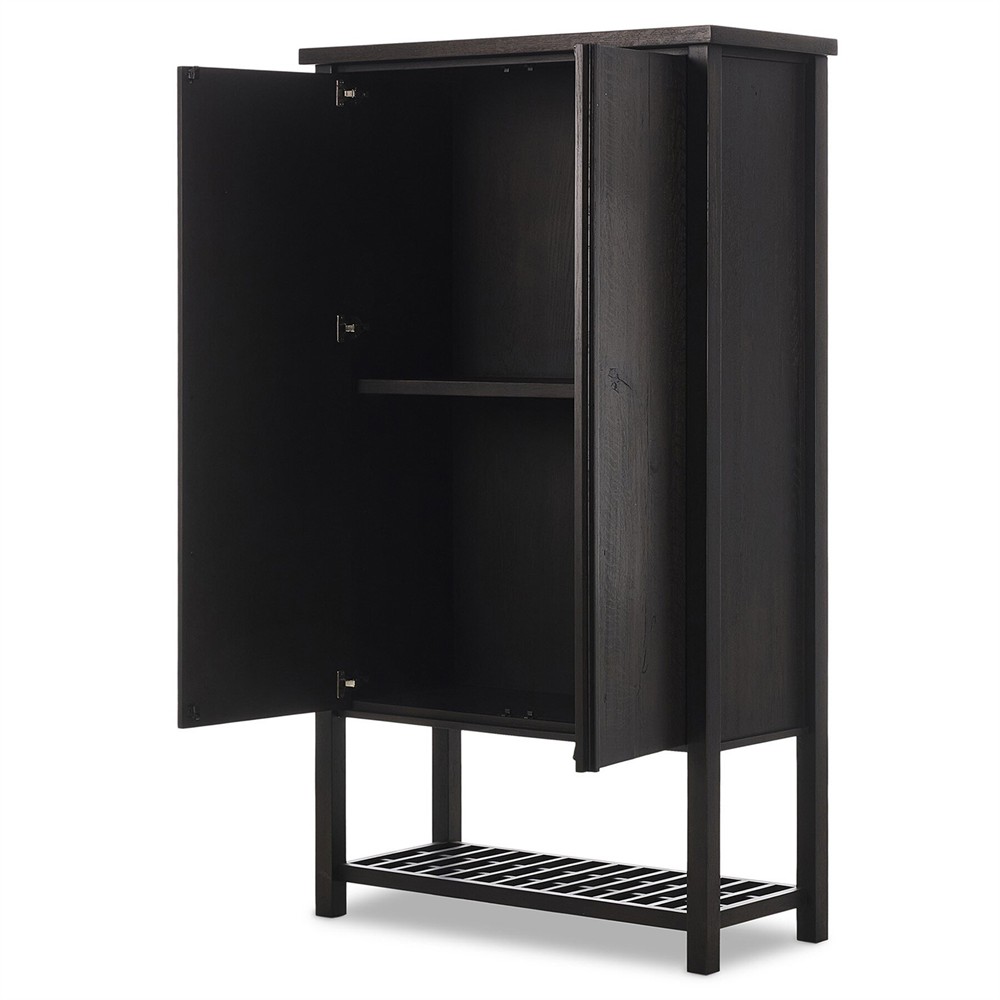 Dalton Rustic Lodge Smoked Black Oak Cabinet|