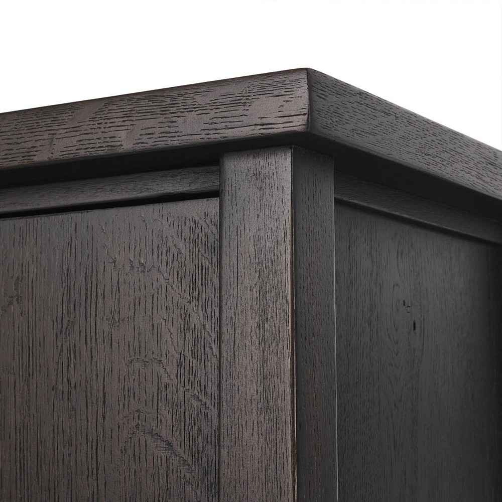 Dalton Rustic Lodge Smoked Black Oak Cabinet|