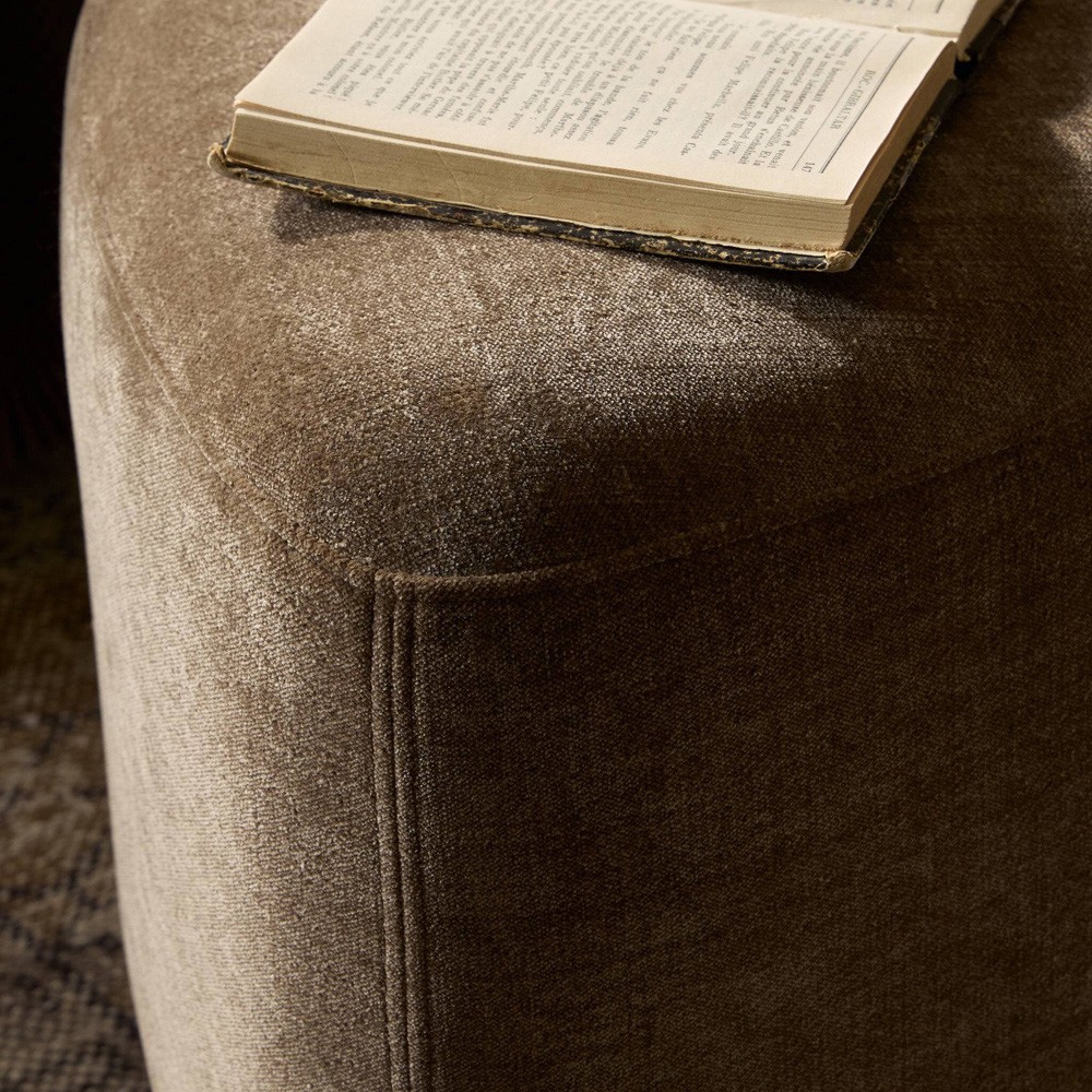 Deenie Modern Classic Brown Velvet Ottoman|