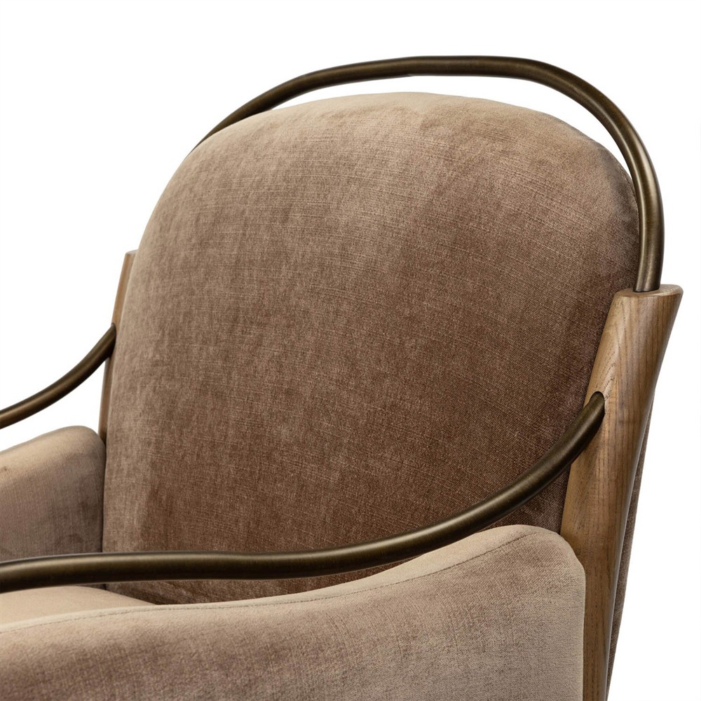 Demi Altair Mushroom Velvet Chaise|