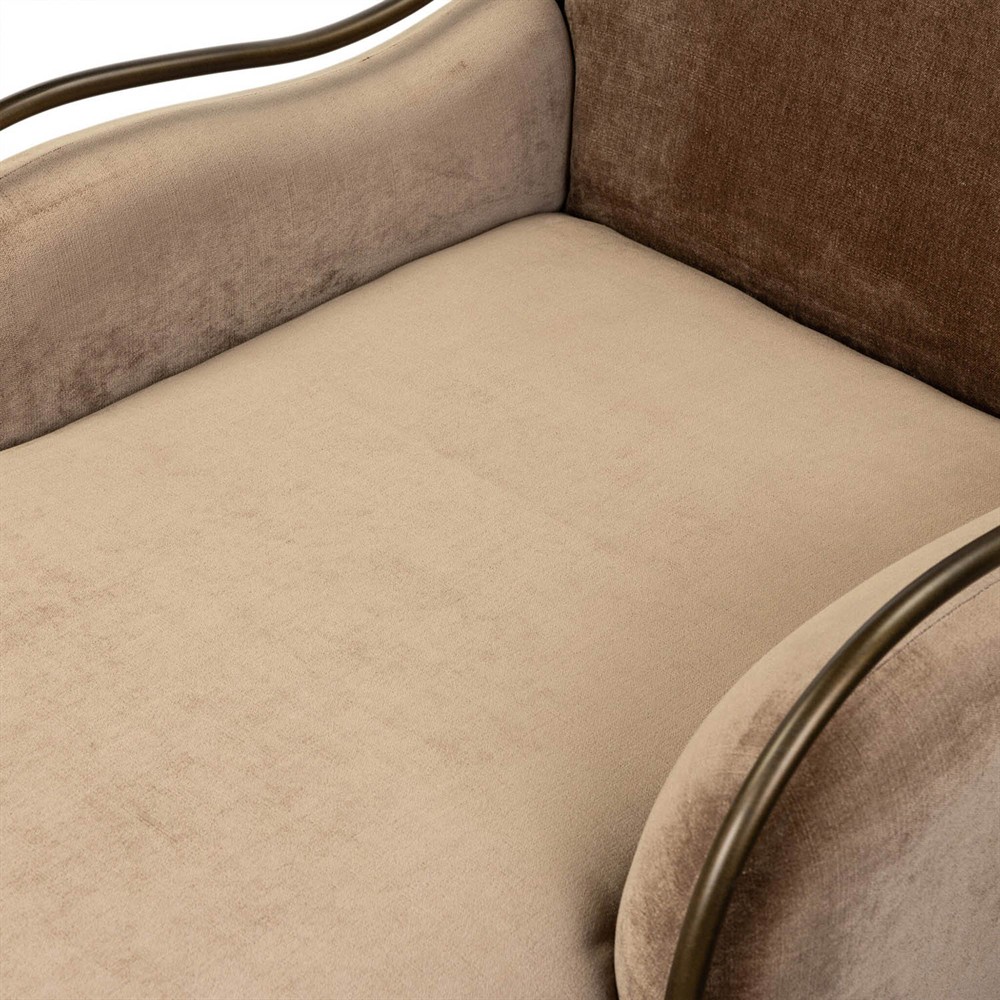 Demi Altair Mushroom Velvet Chaise|