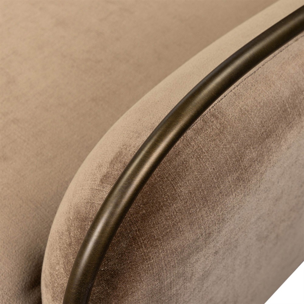 Demi Altair Mushroom Velvet Chaise|