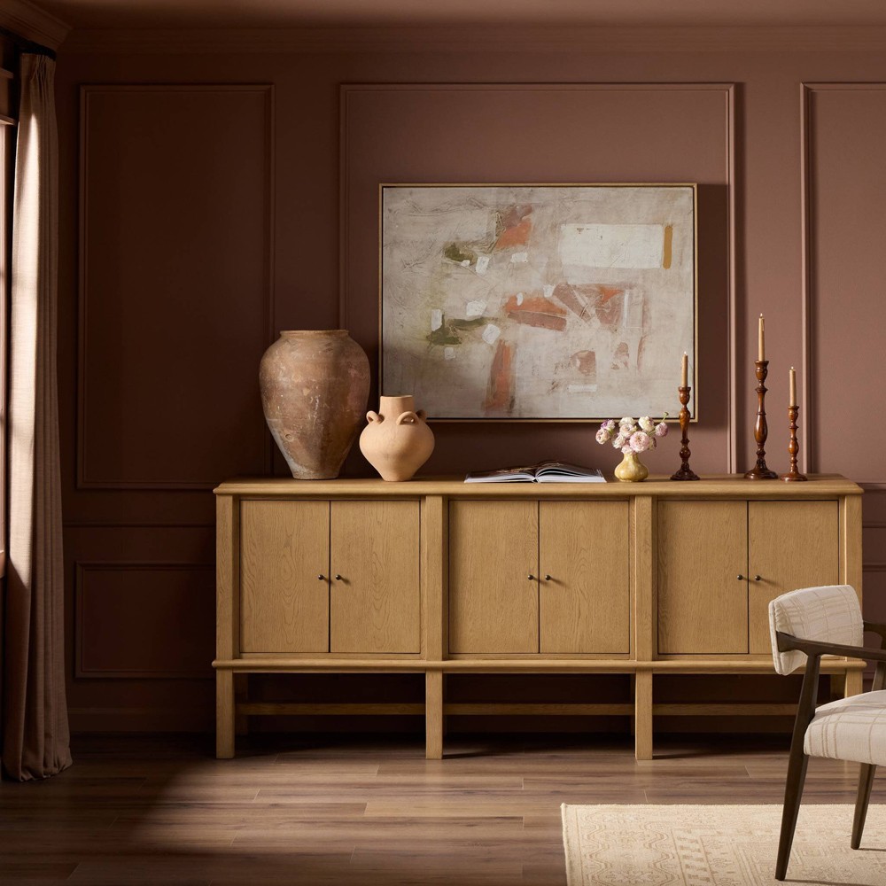 Fairview Coastal Beach Light Wash Oak Media Console - 92"|