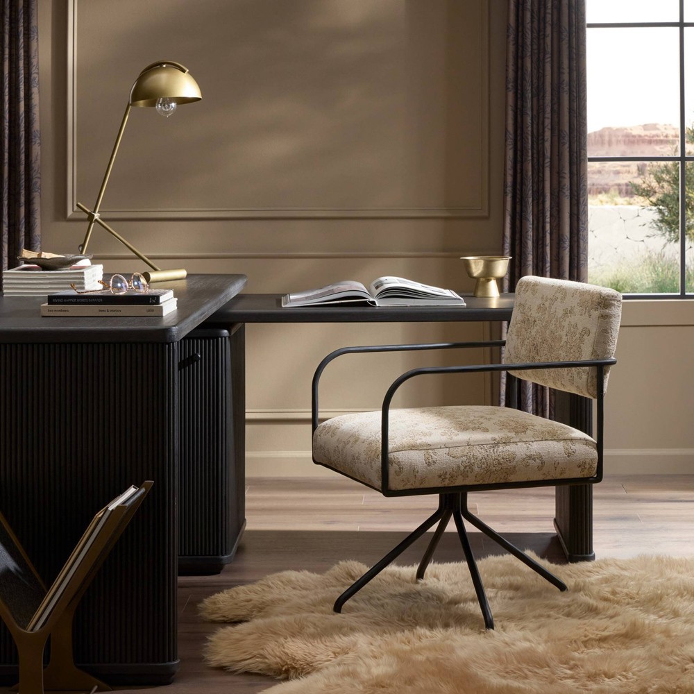 Faryn Modern Classic Beige Printed Office Chair|