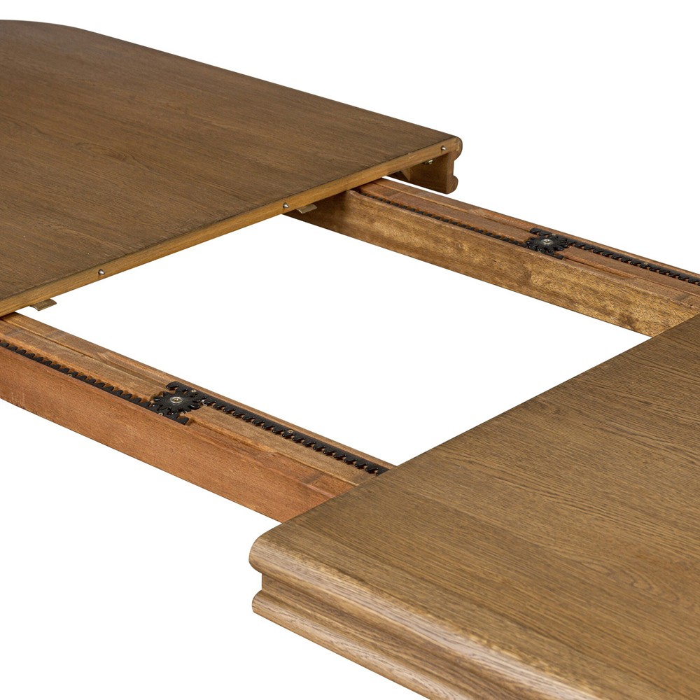 Bonnie Rustic Lodge Brown Oak Extendable Dining Table - 78-98"|