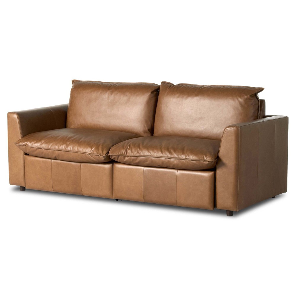 Kosa Modern Classic Brown Leather 2 Piece Reclining Sectional - 88"|