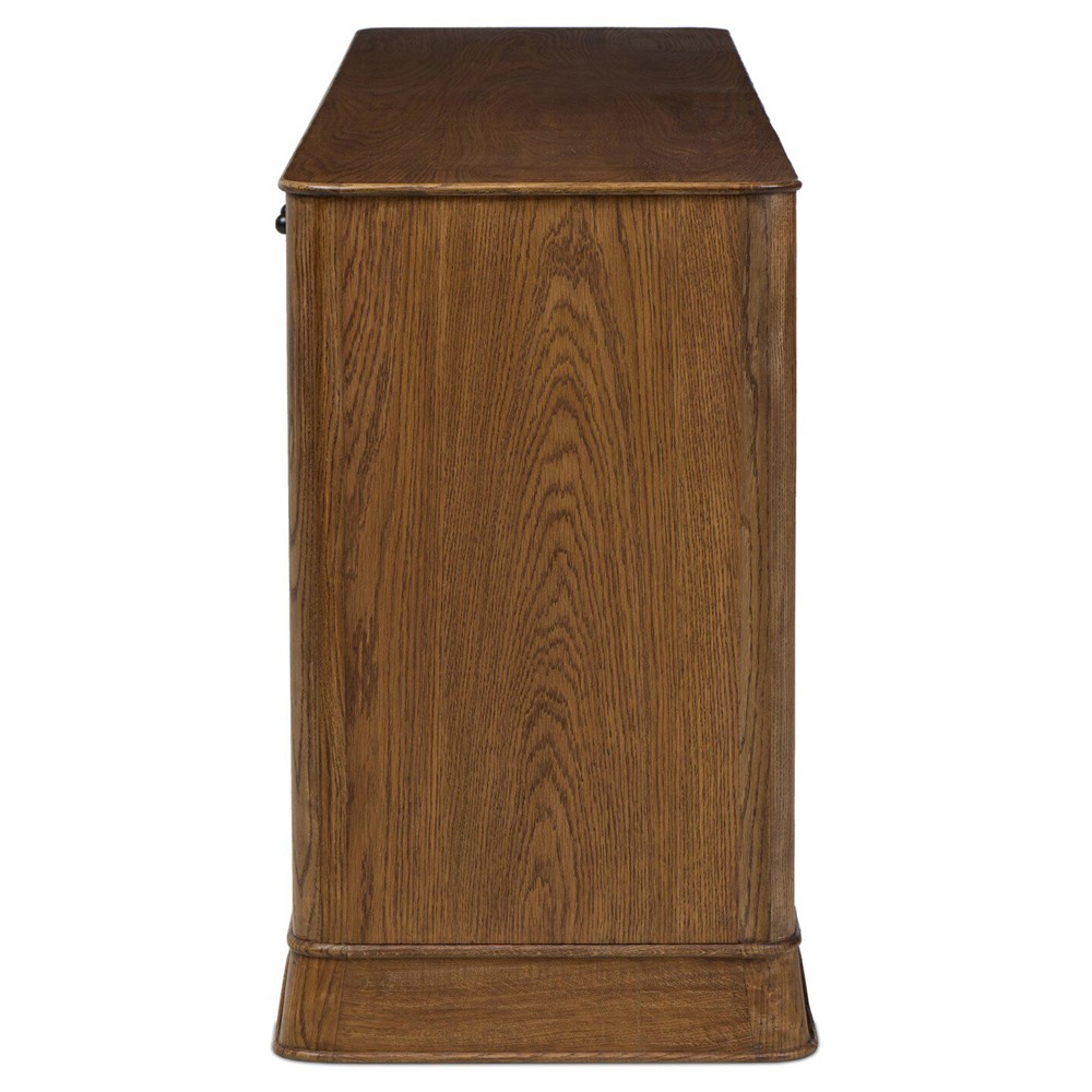Lydia Rustic Lodge Natural Oak Media Cabinet - 82"|