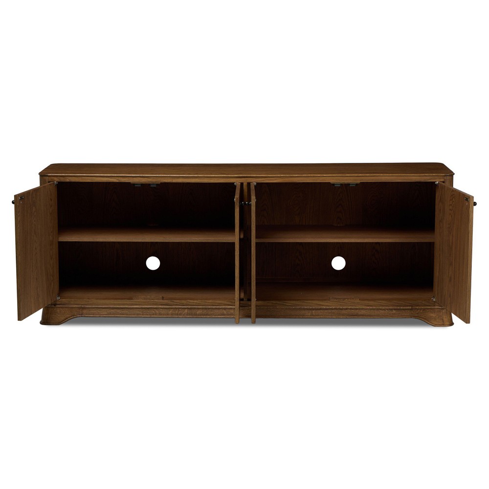 Lydia Rustic Lodge Natural Oak Media Cabinet - 82"|