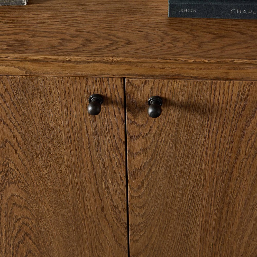 Lydia Rustic Lodge Natural Oak Media Cabinet - 82"|