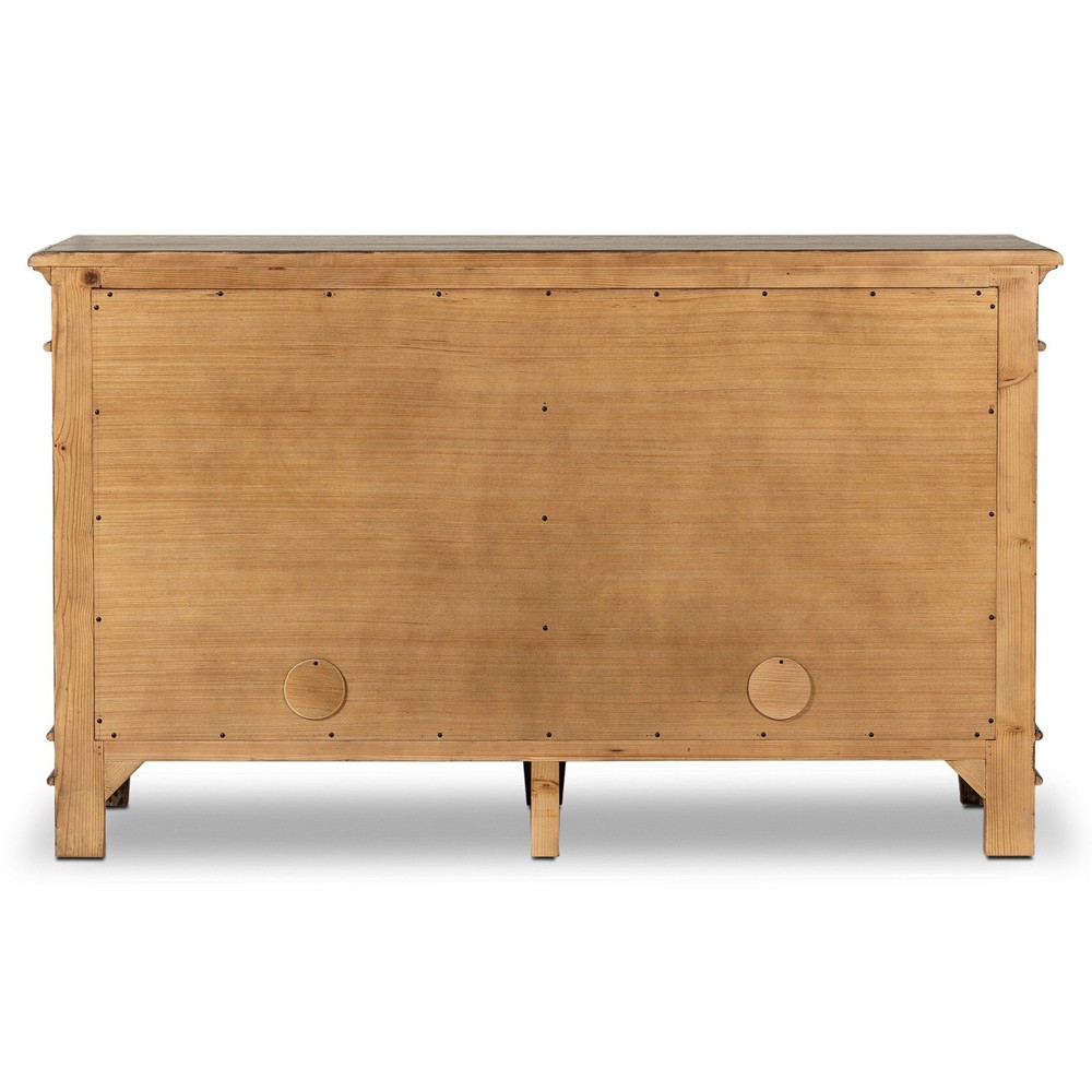 Marjorie French Country Distressed Black Pine Media Cabinet - 66"|