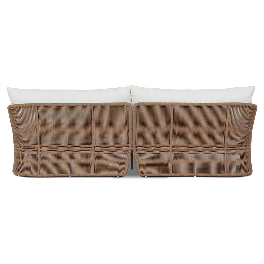 Mercer Coastal Beach Brown Woven Rope Outdoor Sofa - 96"|