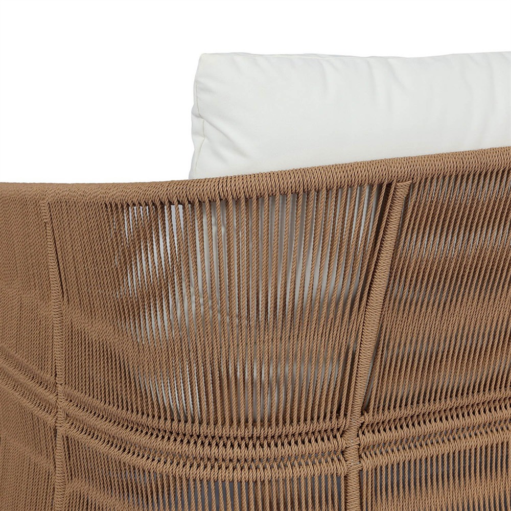 Mercer Coastal Beach Brown Woven Rope Outdoor Sofa - 96"|