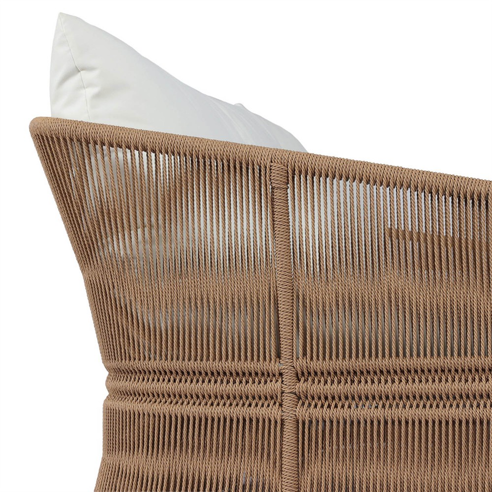 Mercer Coastal Beach Brown Woven Rope Outdoor Sofa - 96"|