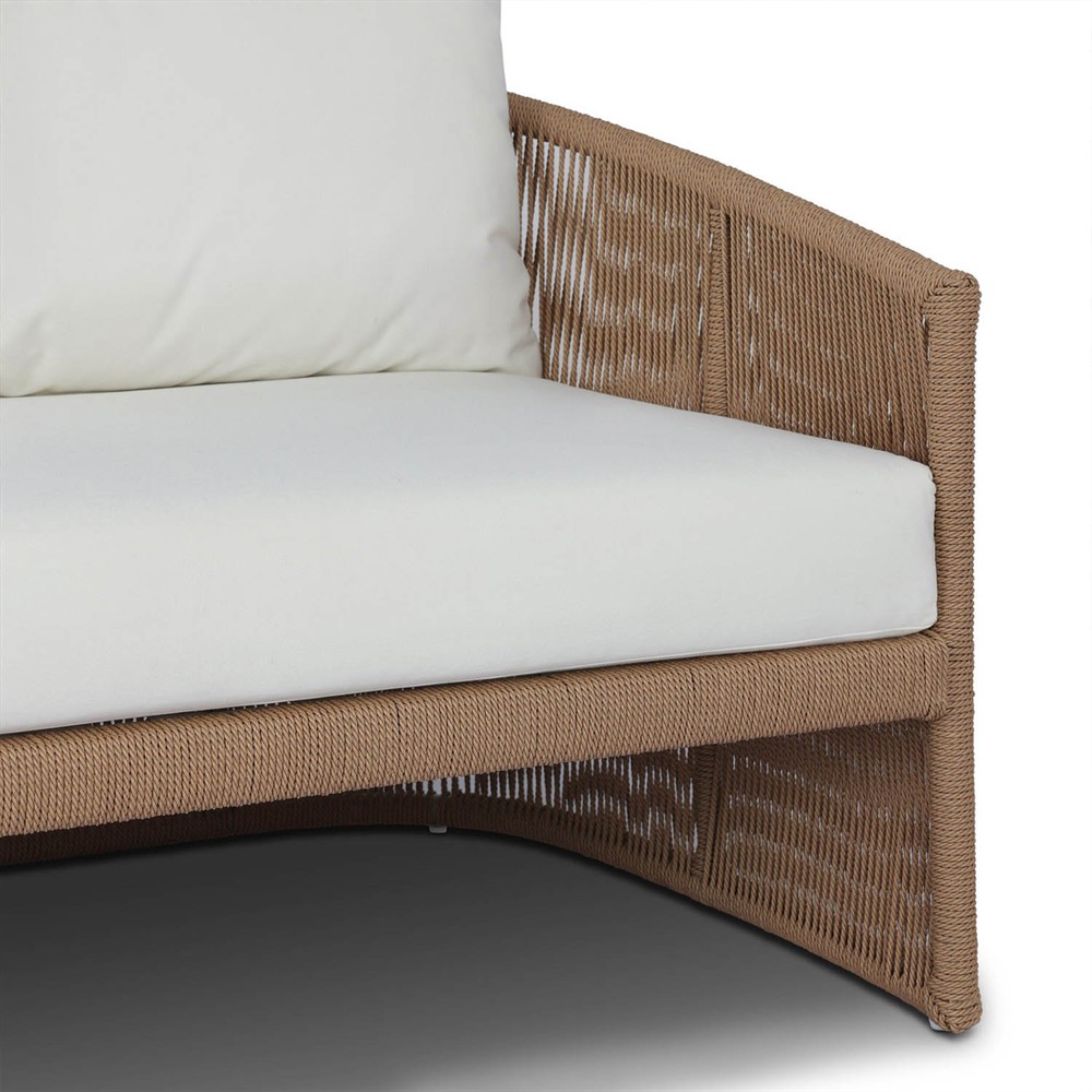 Mercer Coastal Beach Brown Woven Rope Outdoor Sofa - 96"|