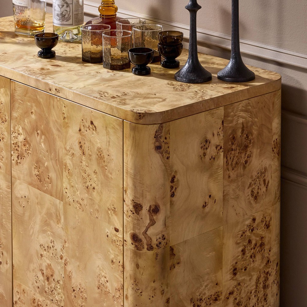 Mullins Modern Classic Natural Burl Small Media Cabinet - 42"|