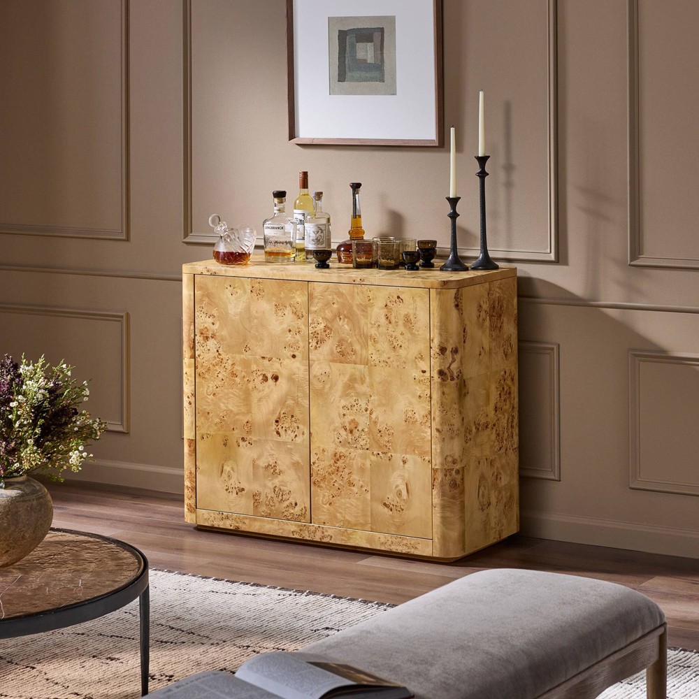 Mullins Modern Classic Natural Burl Small Media Cabinet - 42"|