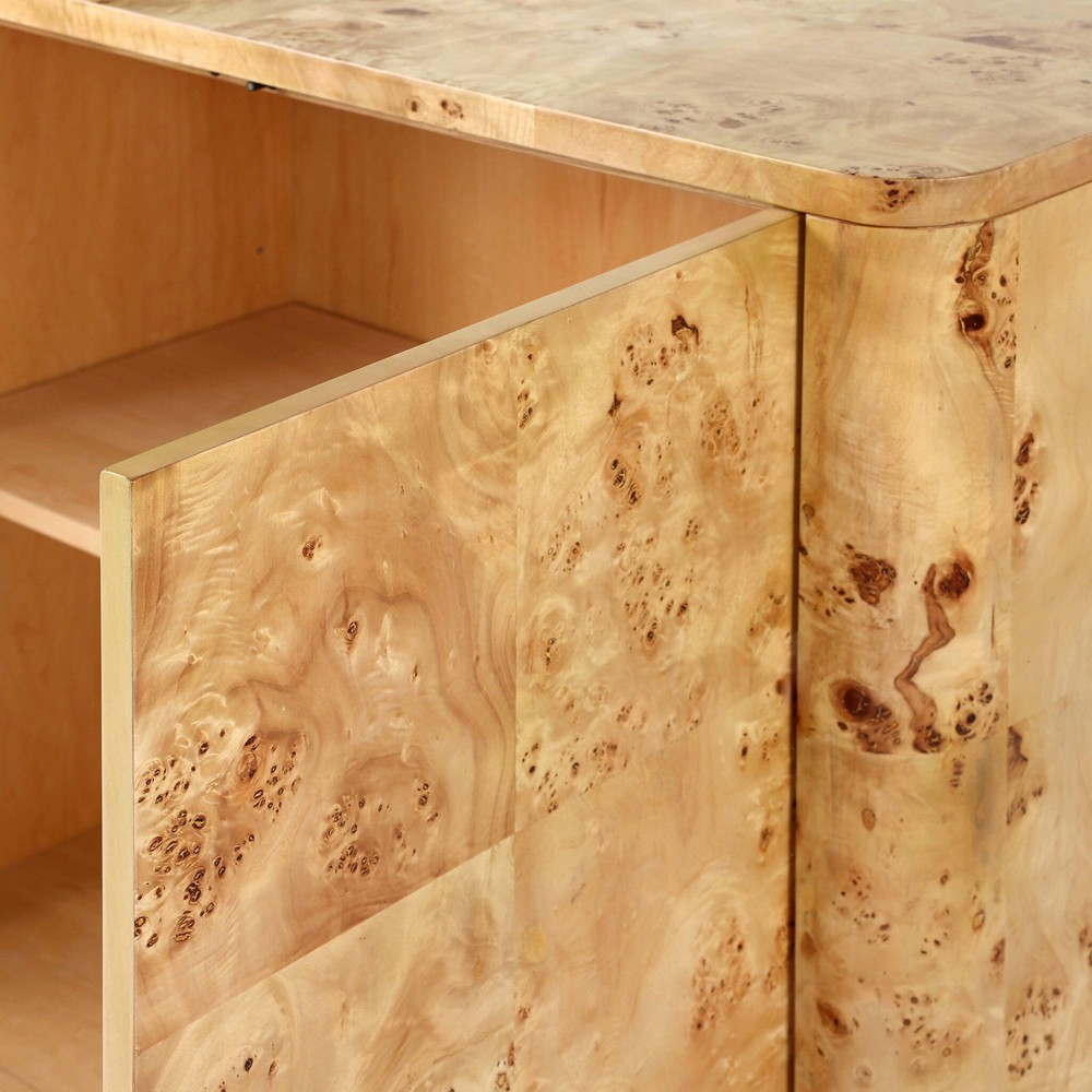 Mullins Modern Classic Natural Burl Small Media Cabinet - 42"|