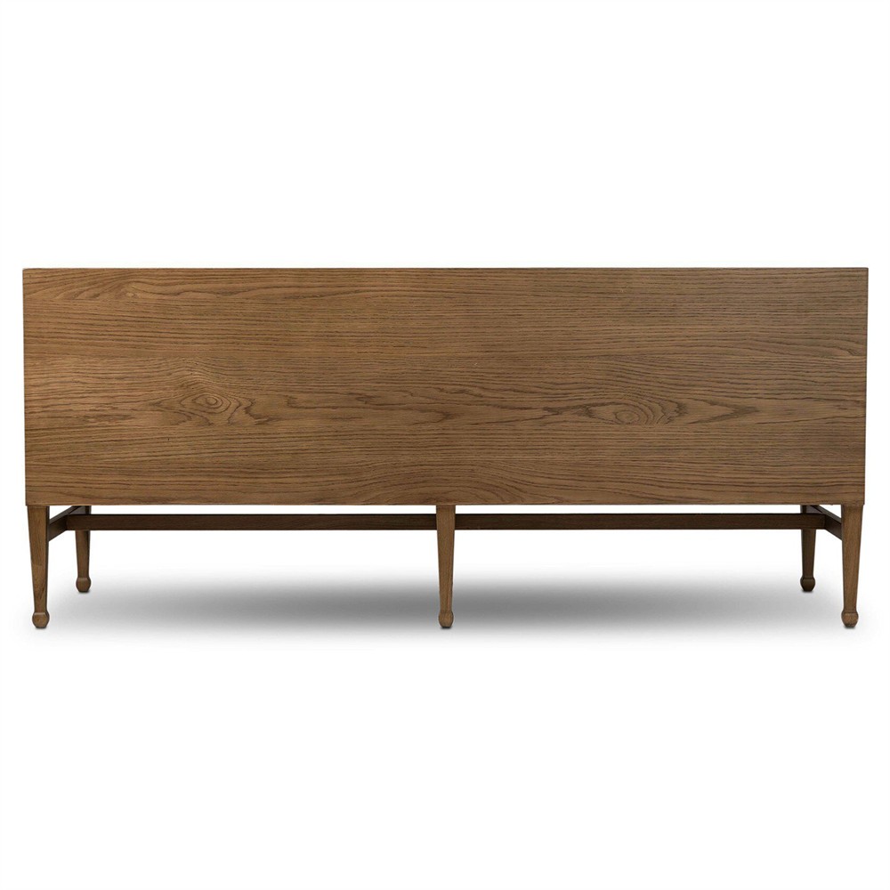 Priscilla Updated Traditional Cream Crypton Brown Oak Dining Bench - 74"|