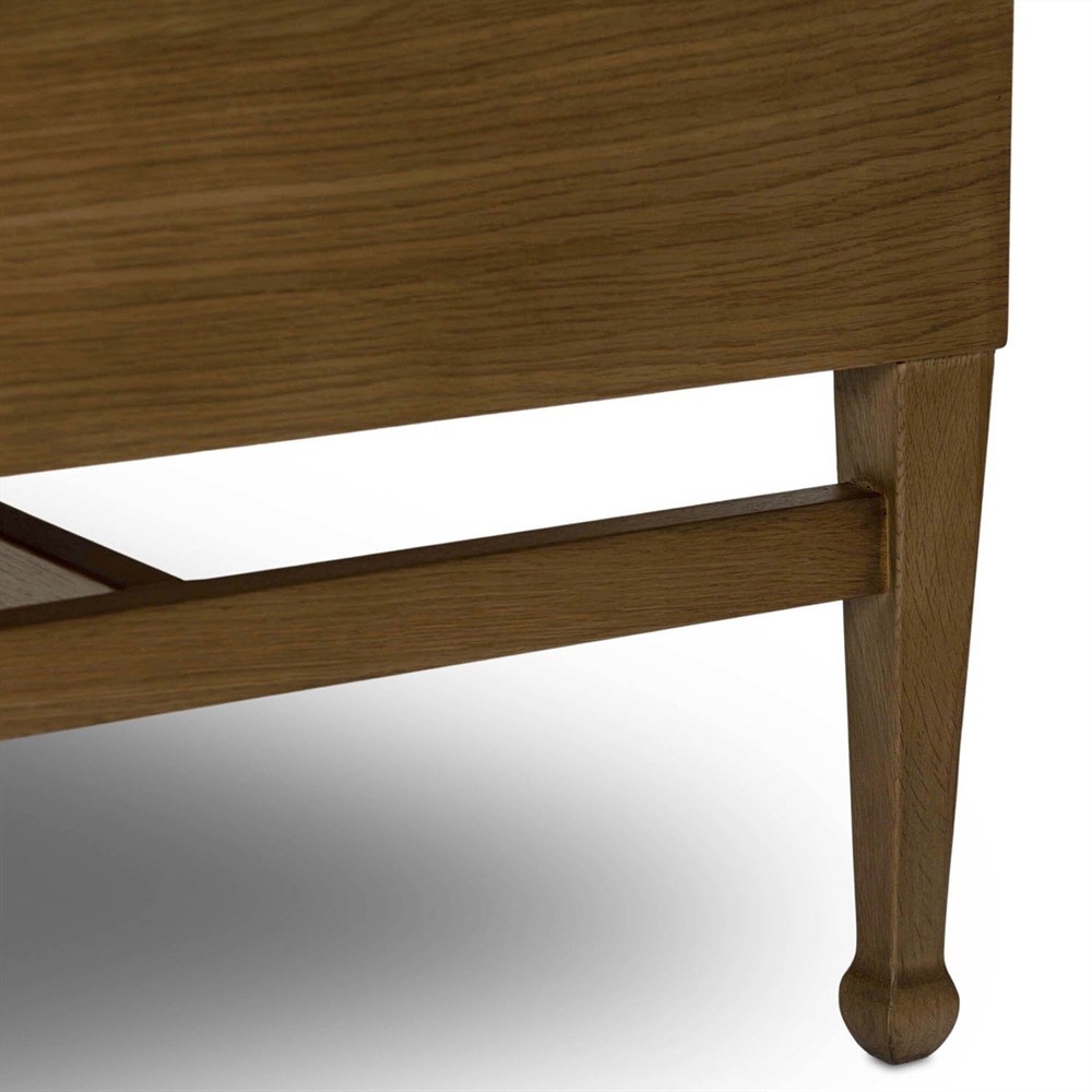 Priscilla Updated Traditional Cream Crypton Brown Oak Dining Bench - 74"|