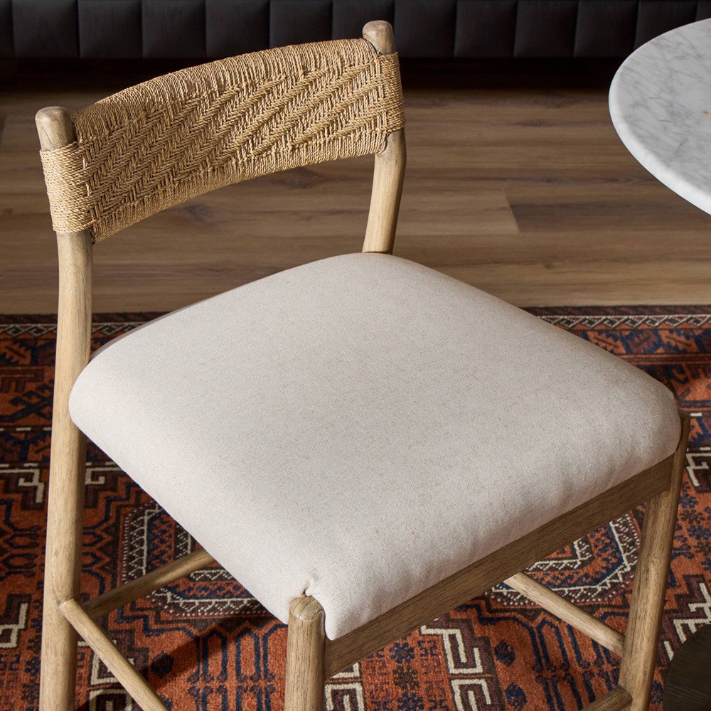 Raynor Coastal Beach Natural Wood Counter Stool|