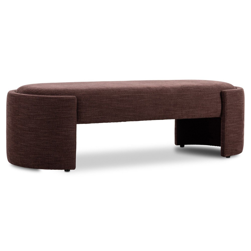 Sebba Modern Classic Maroon Velvet Bedroom Bench|