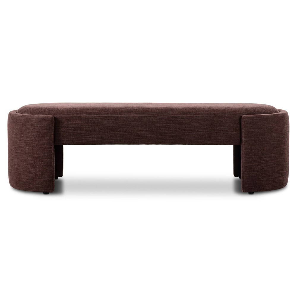 Sebba Modern Classic Maroon Velvet Bedroom Bench|