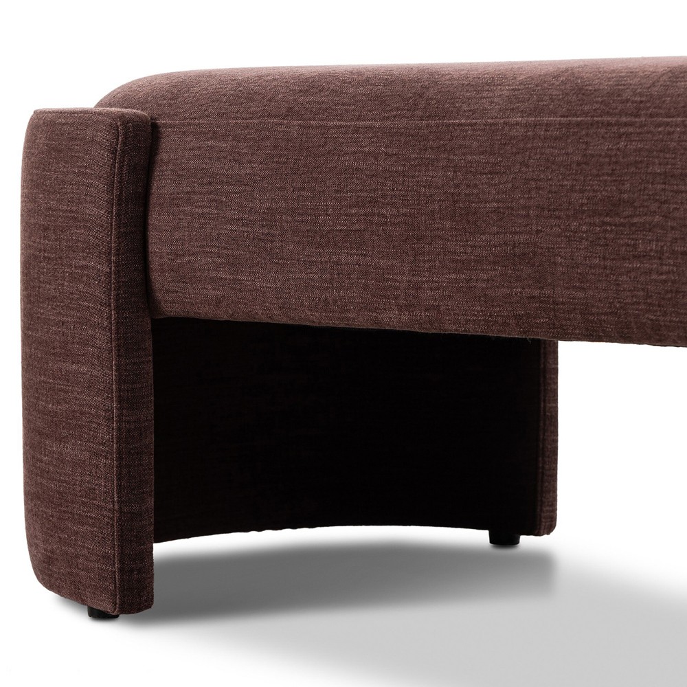 Sebba Modern Classic Maroon Velvet Bedroom Bench|
