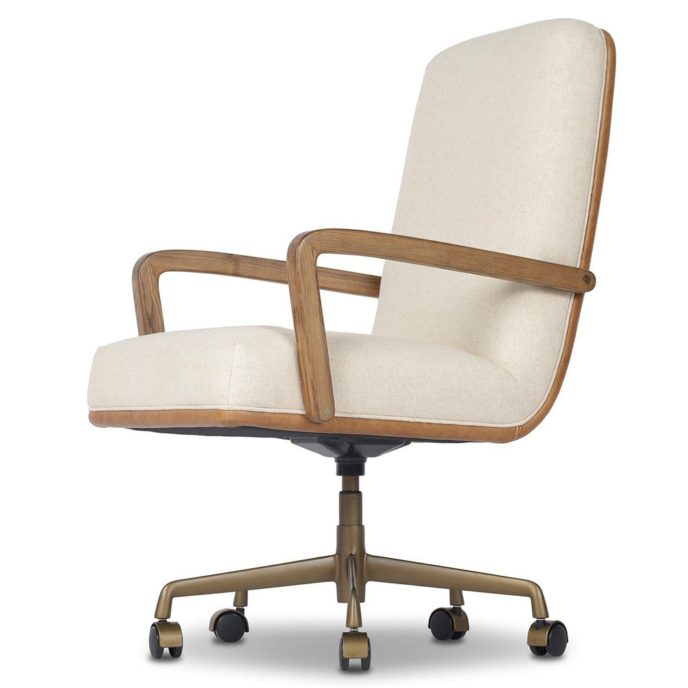 Timeo Modern Classic Off White Performance Desk Chair|