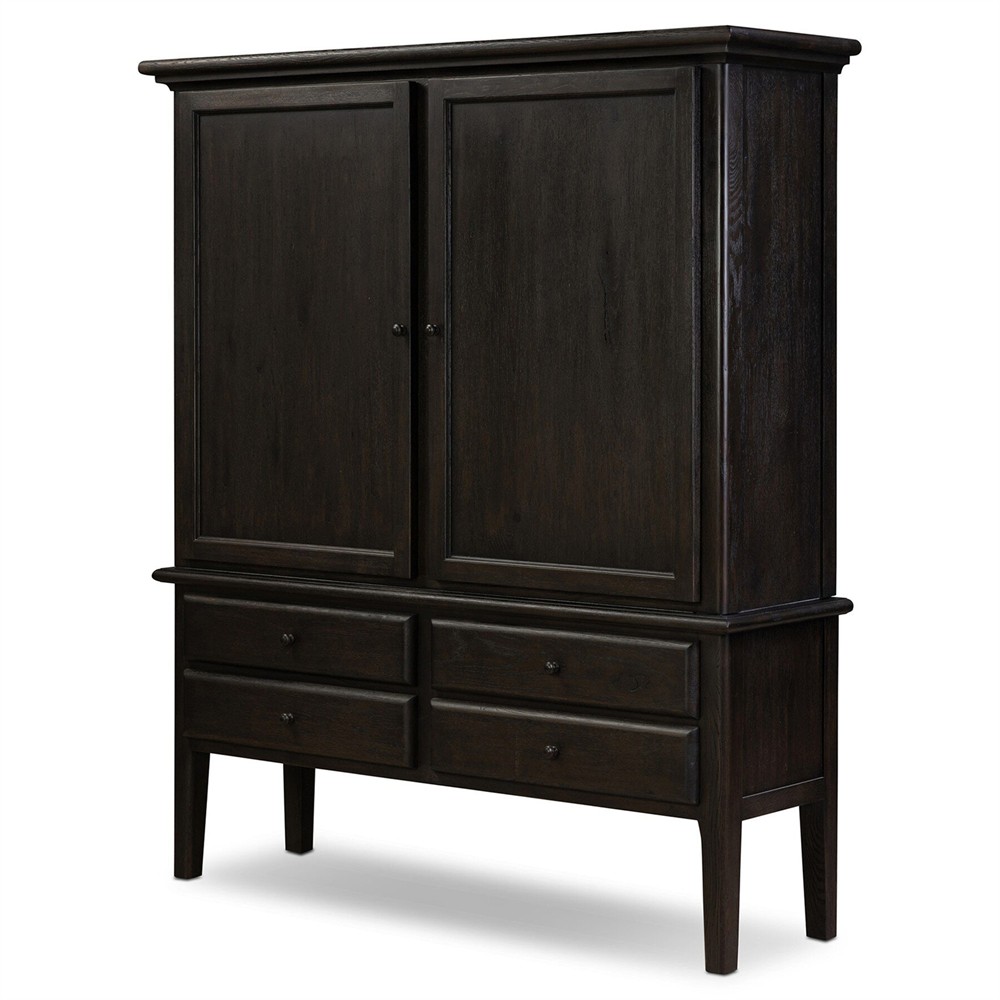Whitney Rustic Lodge Black Oak Cabinet|