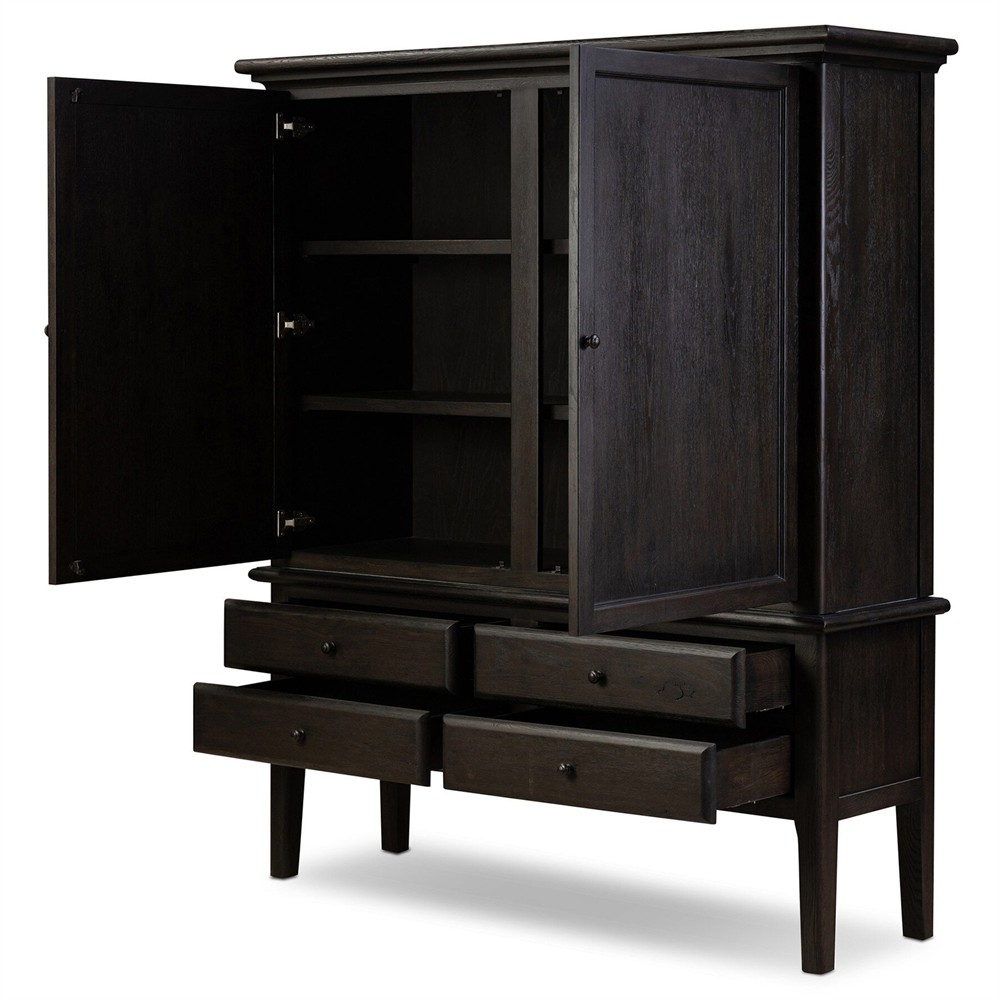 Whitney Rustic Lodge Black Oak Cabinet|
