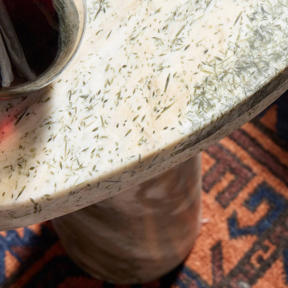 Zayden Modern Classic Beige Onyx End Table|