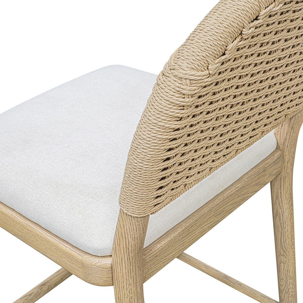 Imran Coastal Beach Natural Oak Counter Stool|