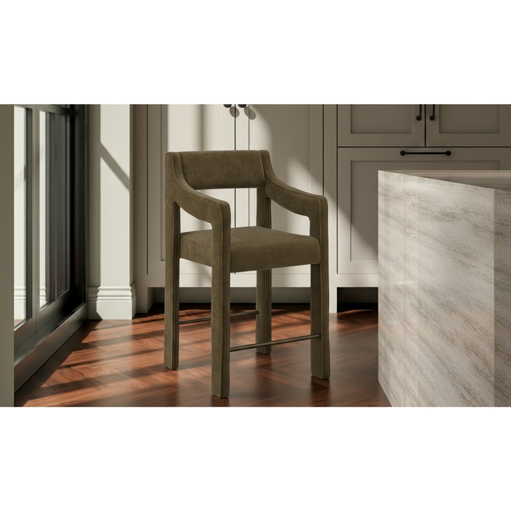 Makari Modern Classic Green Counter Stool|