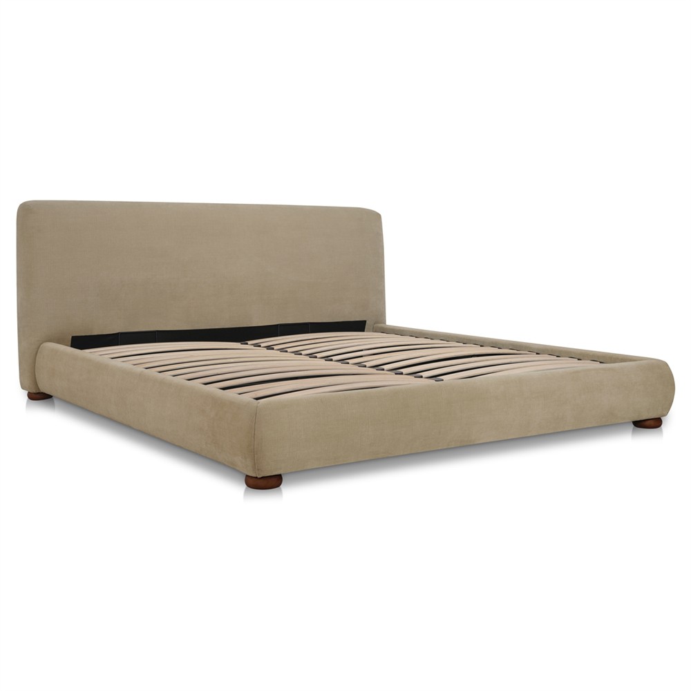 Imran Modern Classic Beige Textured Storage Bed - Queen|