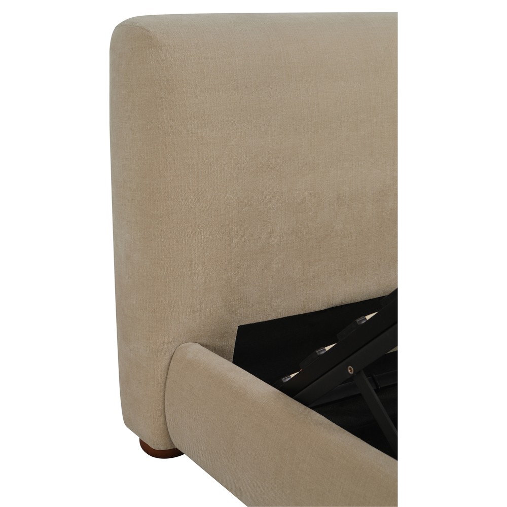 Imran Modern Classic Beige Textured Storage Bed - Queen|
