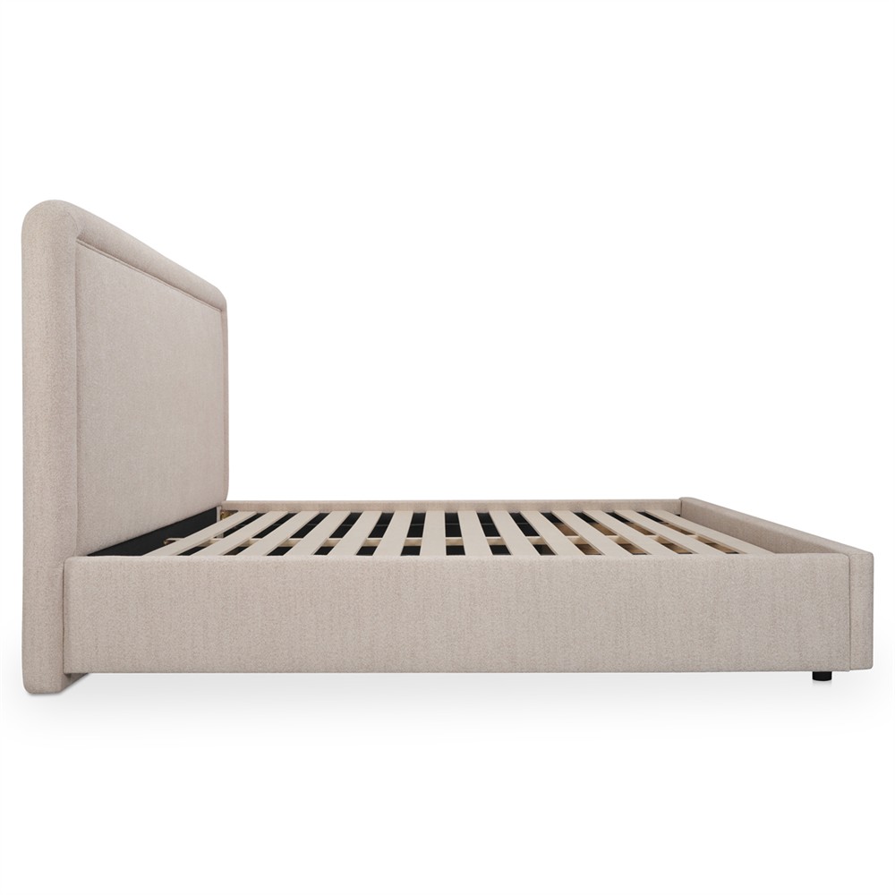 Denham Modern Classic Flecked Beige Storage Bed - Queen|