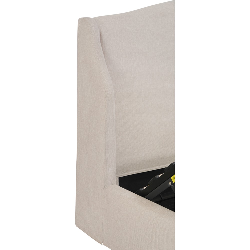 Kershaw Updated Traditional Cream Wingback Storage Bed - Queen|