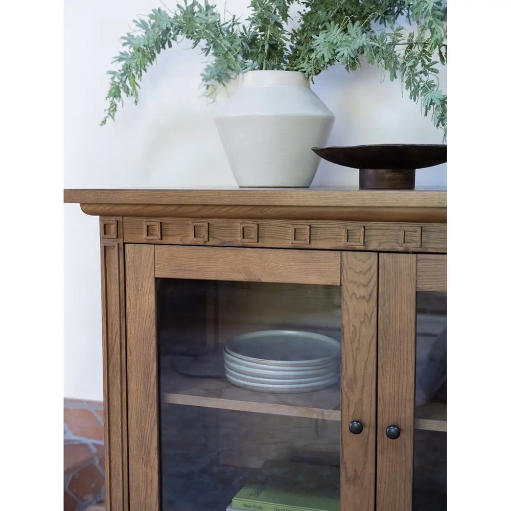 Lillia Updated Traditional Brown Wood Sideboard|