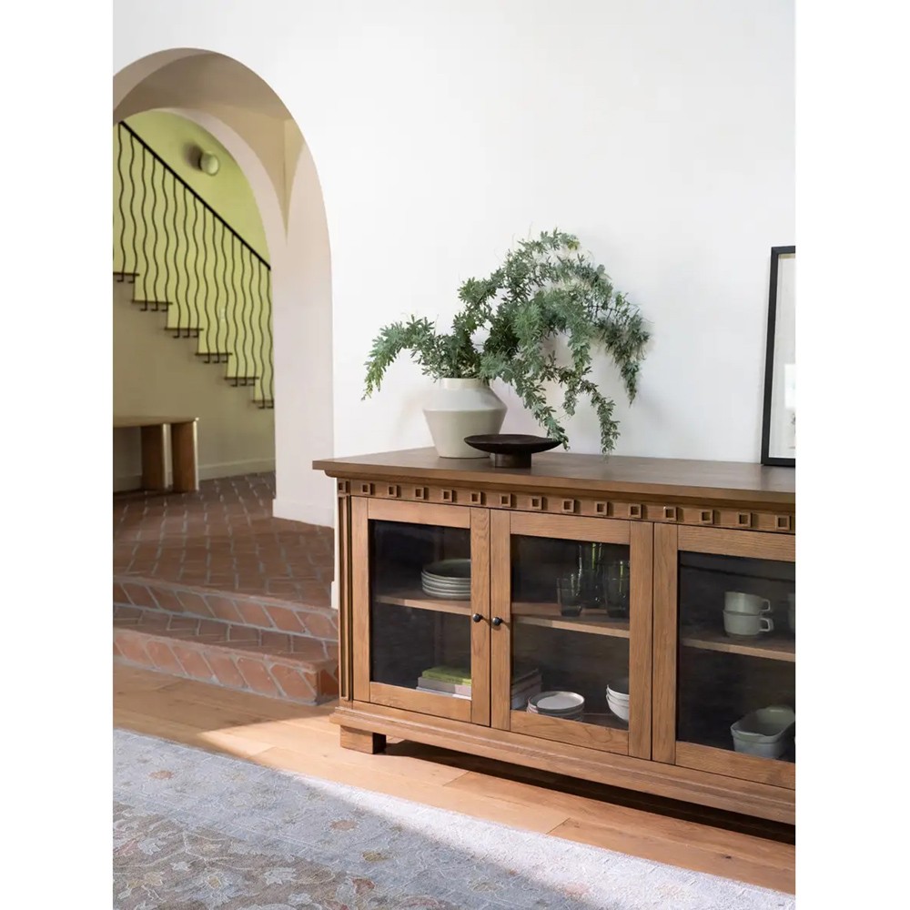 Lillia Updated Traditional Brown Wood Sideboard|