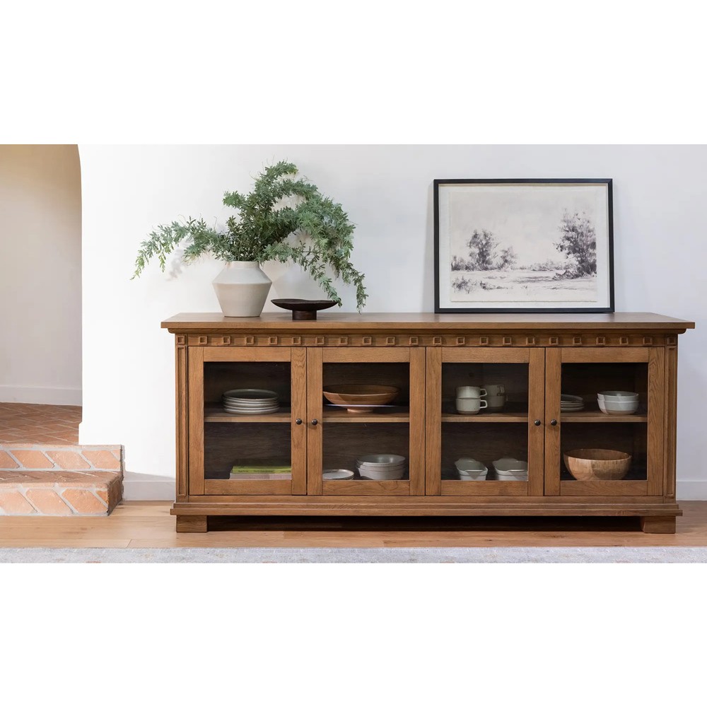 Lillia Updated Traditional Brown Wood Sideboard|