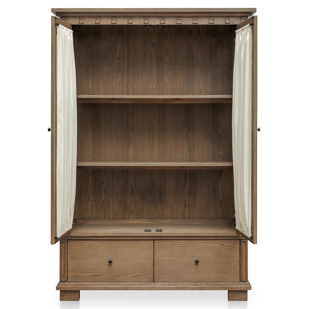 Lillia Updated Traditional Brown Wood Cabinet|