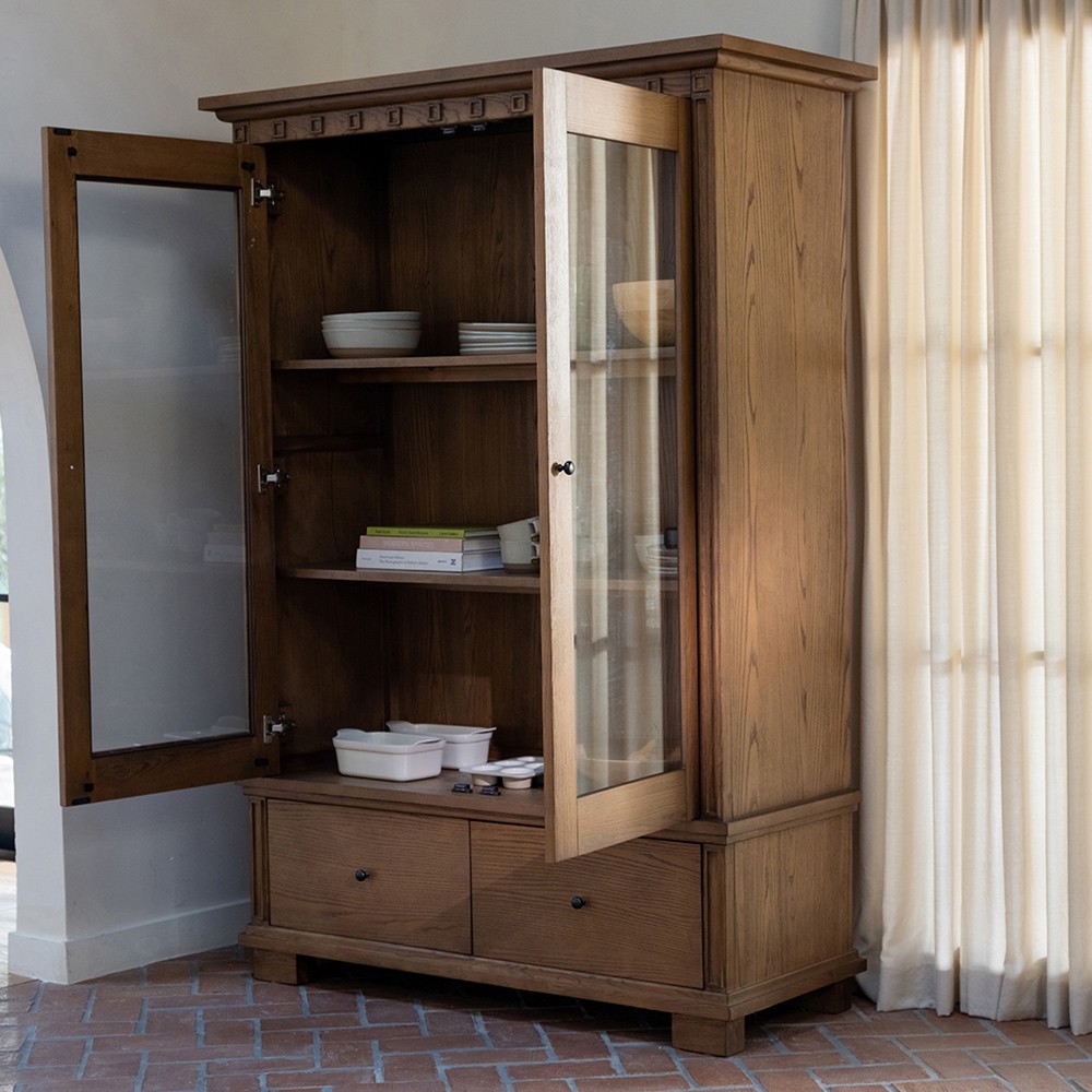 Lillia Updated Traditional Brown Wood Cabinet|