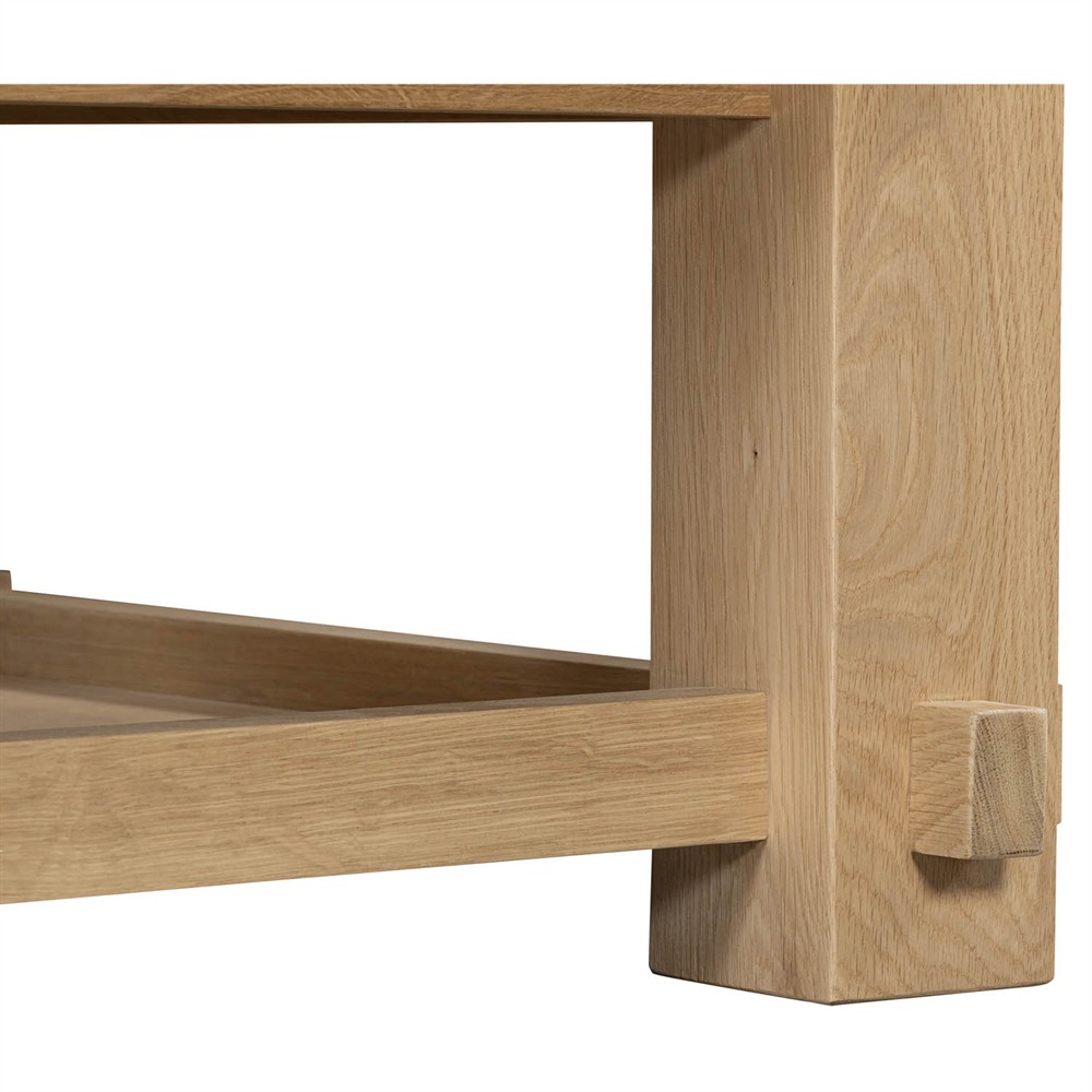 Maurice Coastal Beach Natural Oak Rectangular 2 Tier Coffee Table|