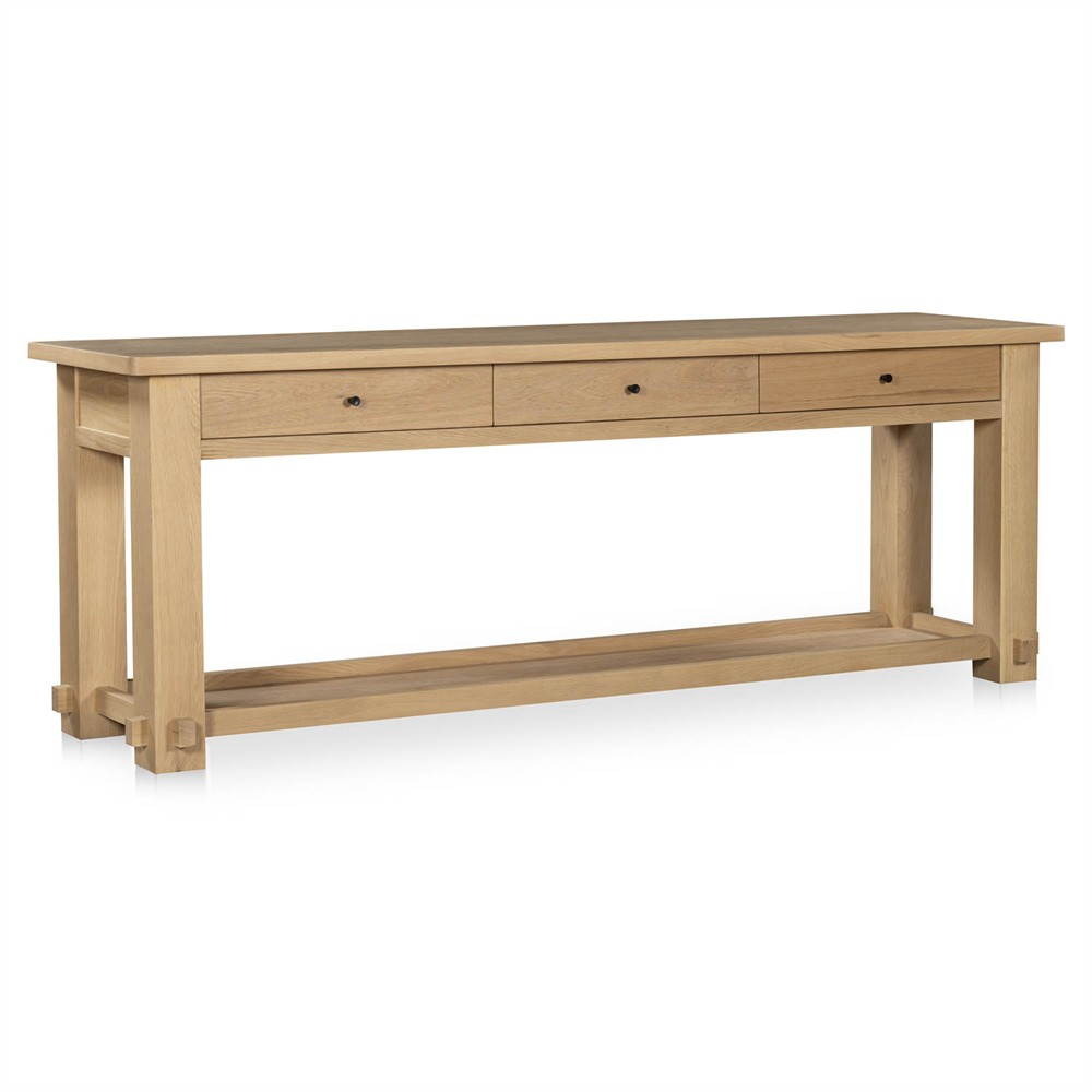 Maurice Coastal Beach Natural Oak Console Table|