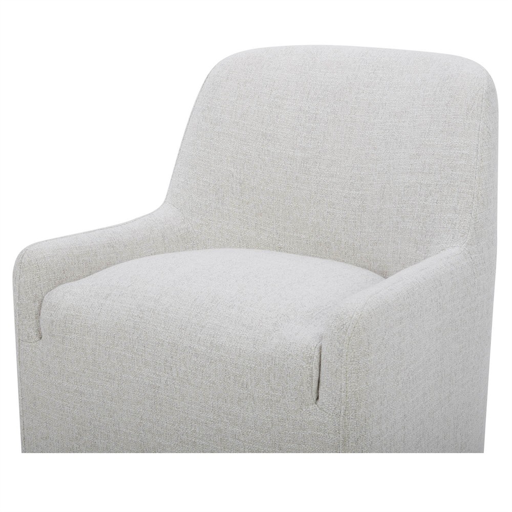 Maise Modern Classic White Caster Dining Chair|