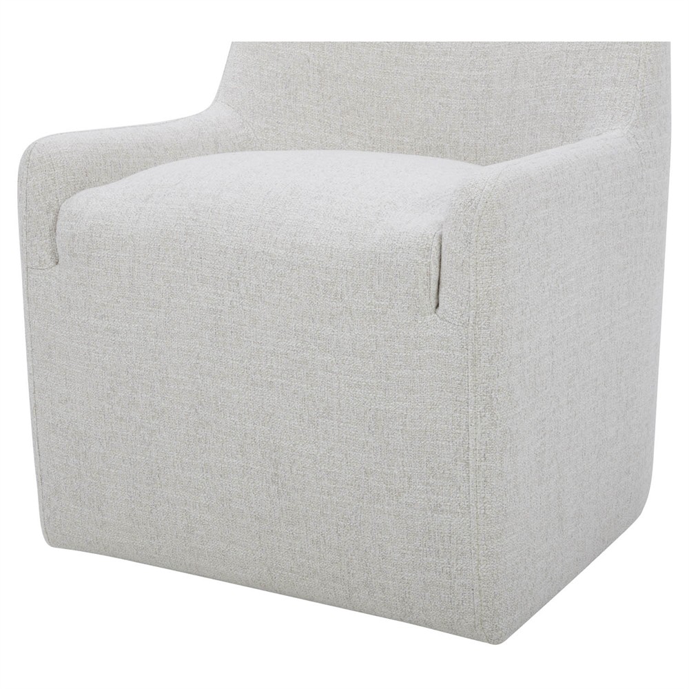 Maise Modern Classic White Caster Dining Chair|