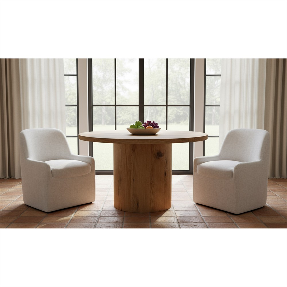 Maise Modern Classic White Caster Dining Chair|