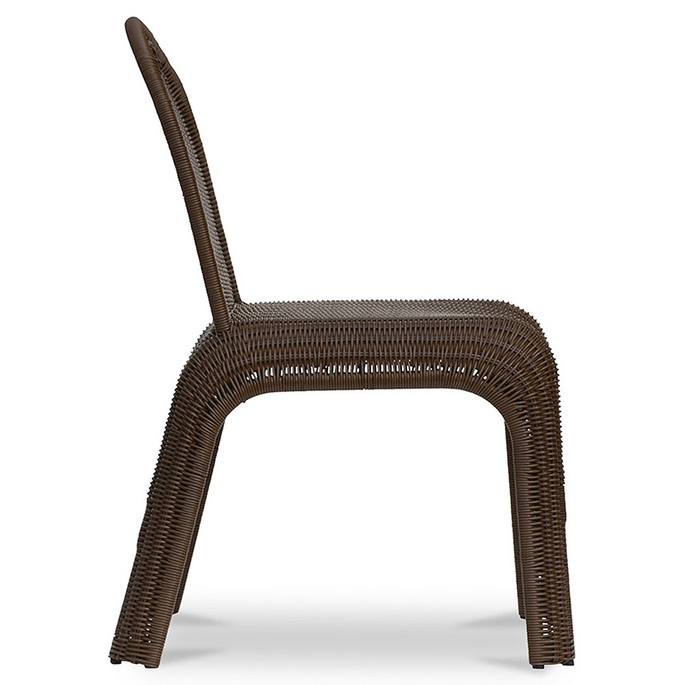 Makari Coastal Beach Brown Rattan Outdoor Dining Chair - Set of 2|