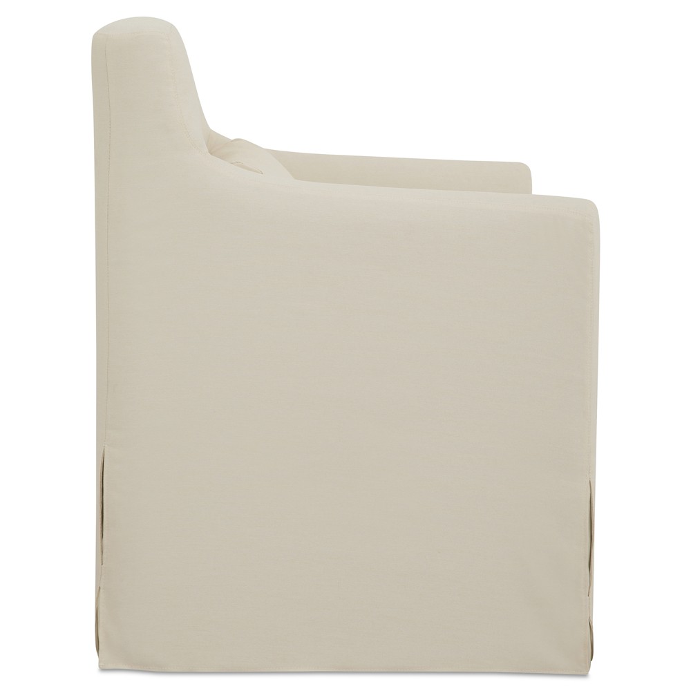 Elaine Modern Classic Cream Slipcovered Outdoor Dining Arm Chair|