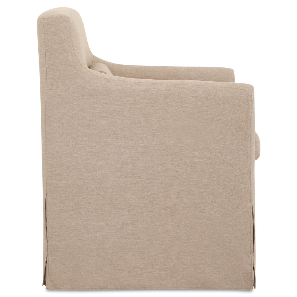 Elaine Modern Classic Light Brown Slipcovered Outdoor Dining Arm Chair|